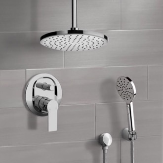 Shower Faucet Ceiling Rain Shower System with Handheld, Rain Shower Head, Shower Faucet Set Remer SFH70